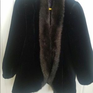 Black fake fur Christmas coat